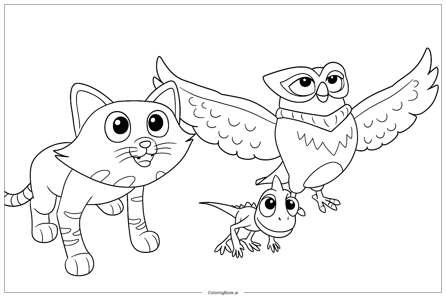 Página para colorir de PJ Pets