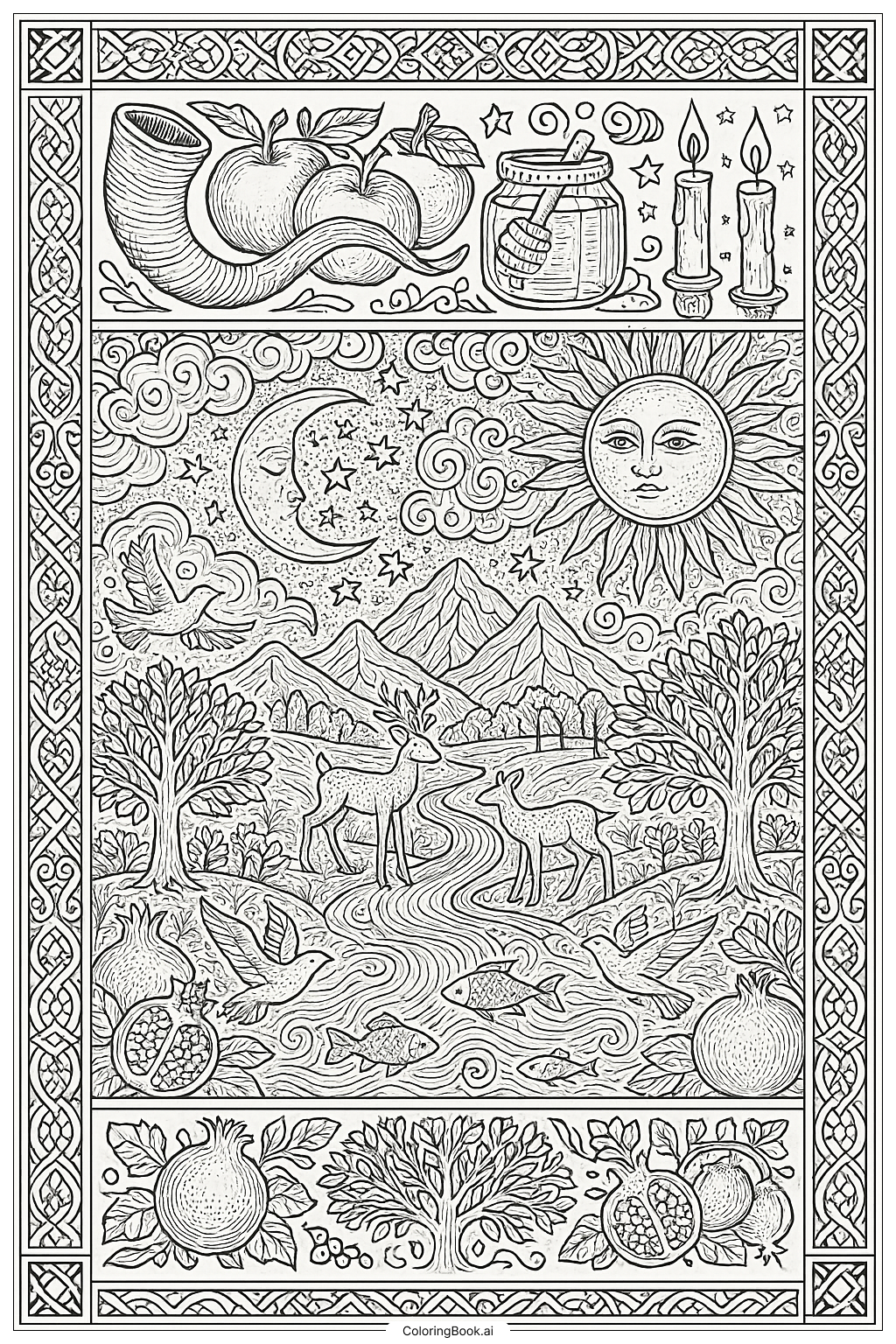  Rosh Hashanah And The Creation Of The World著色頁 