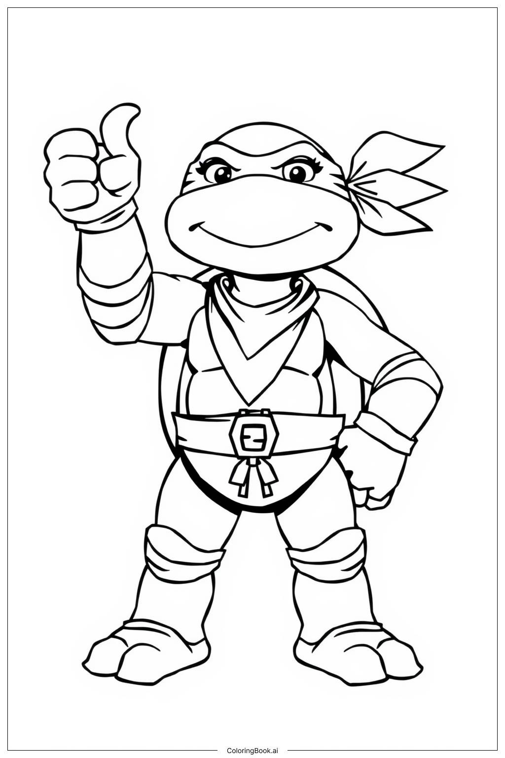  Page de coloriage la tortue ninja apprend des leçons précieuses 