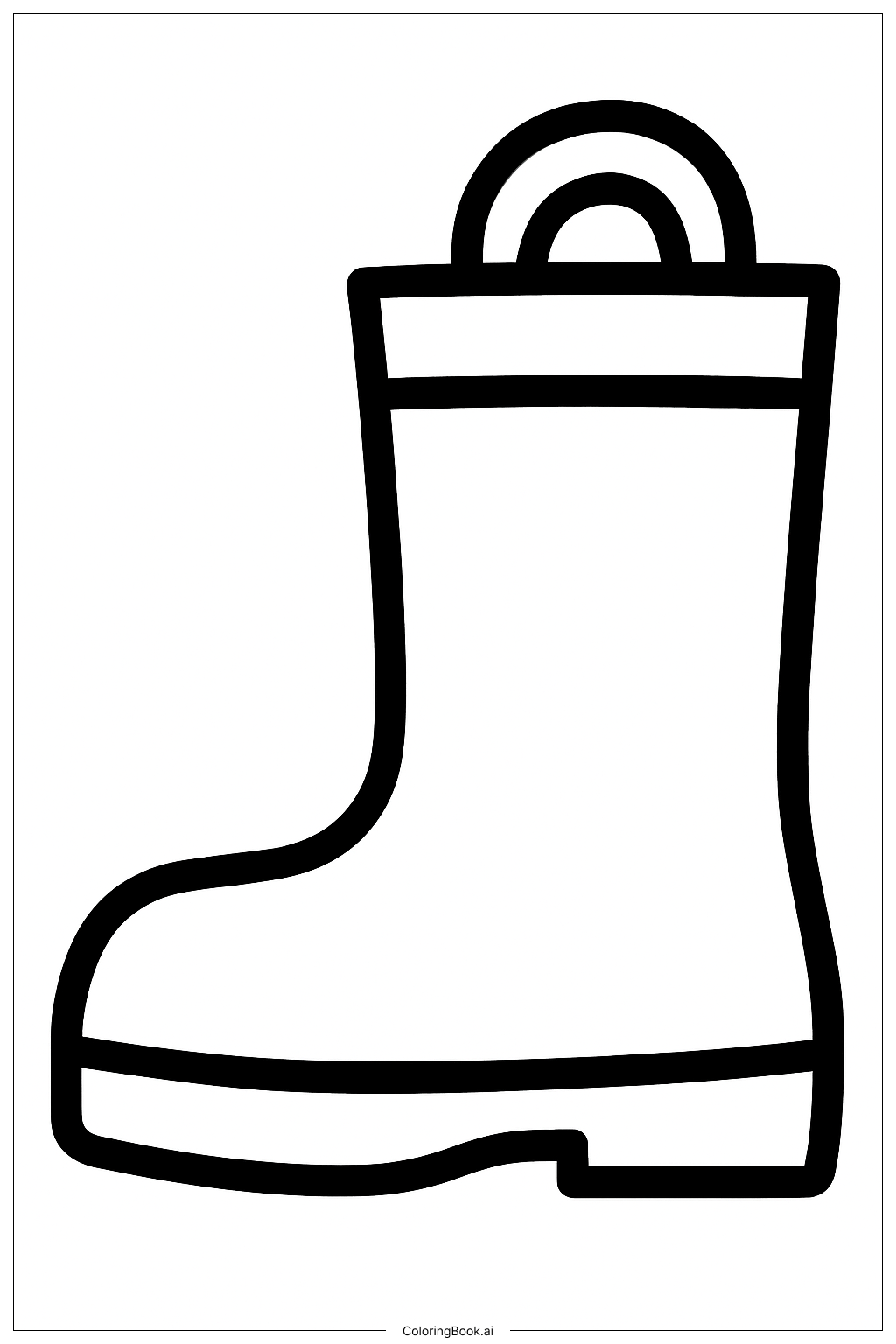 简单的消防安全靴填色页