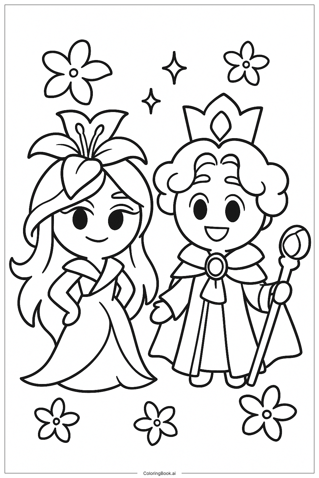 白百合与纯香草 쿠키们的冒险填色页