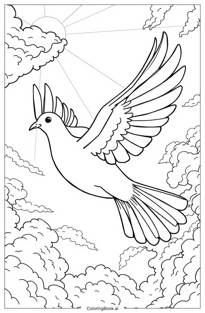  Bird Flying Coloring Page 