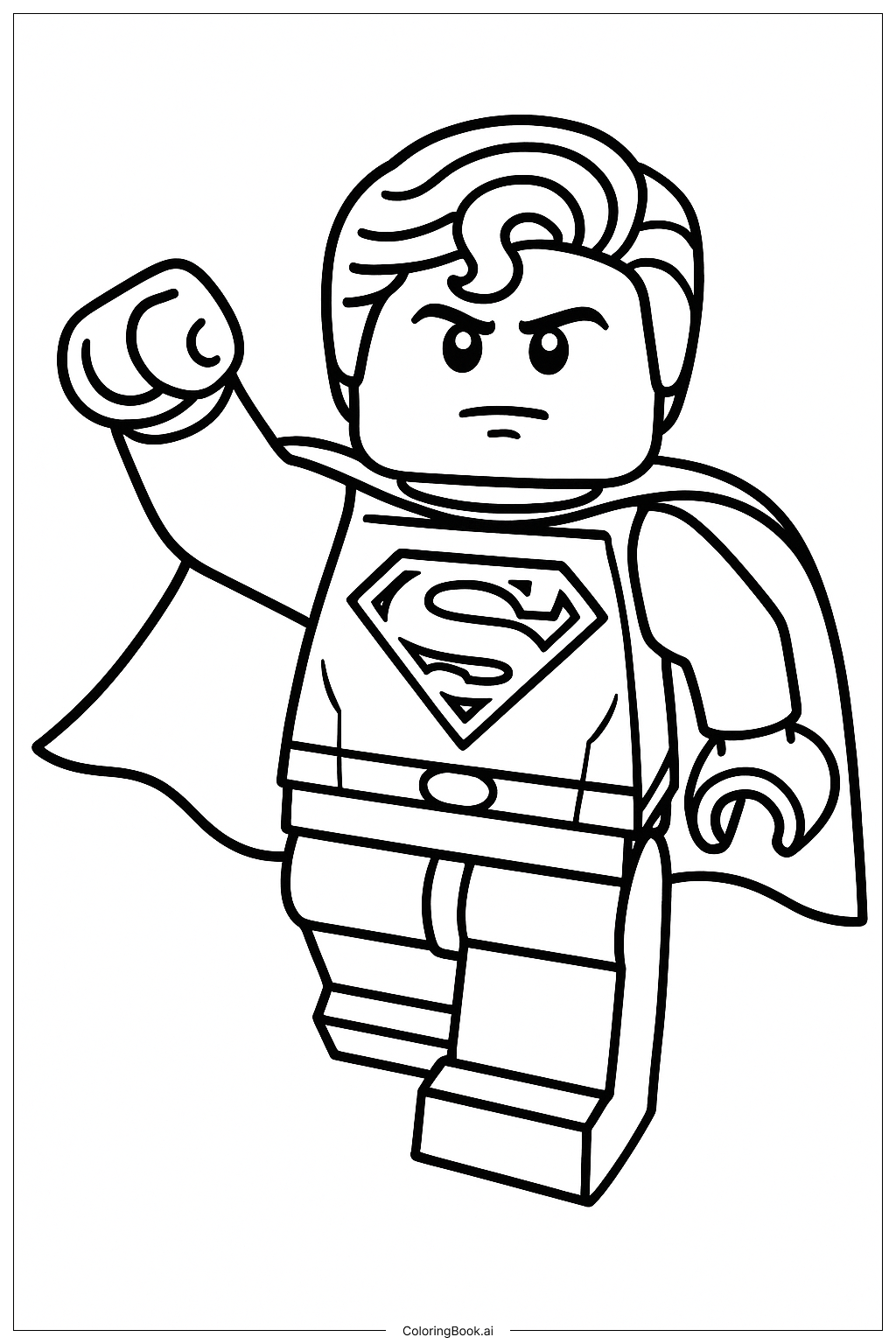  Página para colorear de Lego Superman Volando 