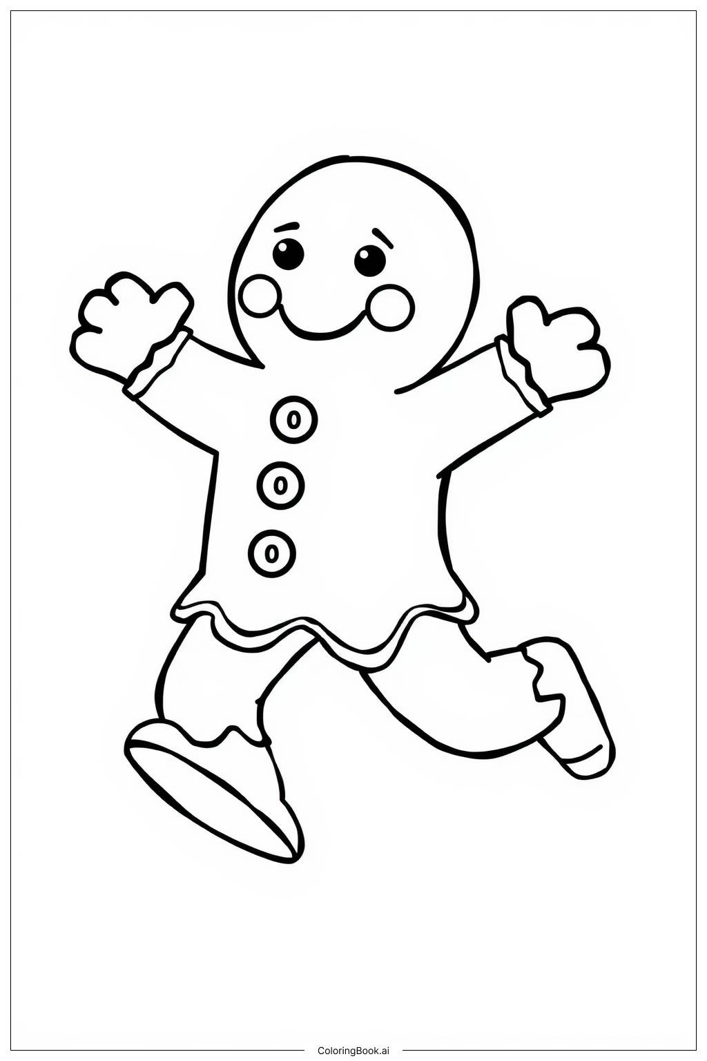  Gingerbread Man Running Away Coloring Page 