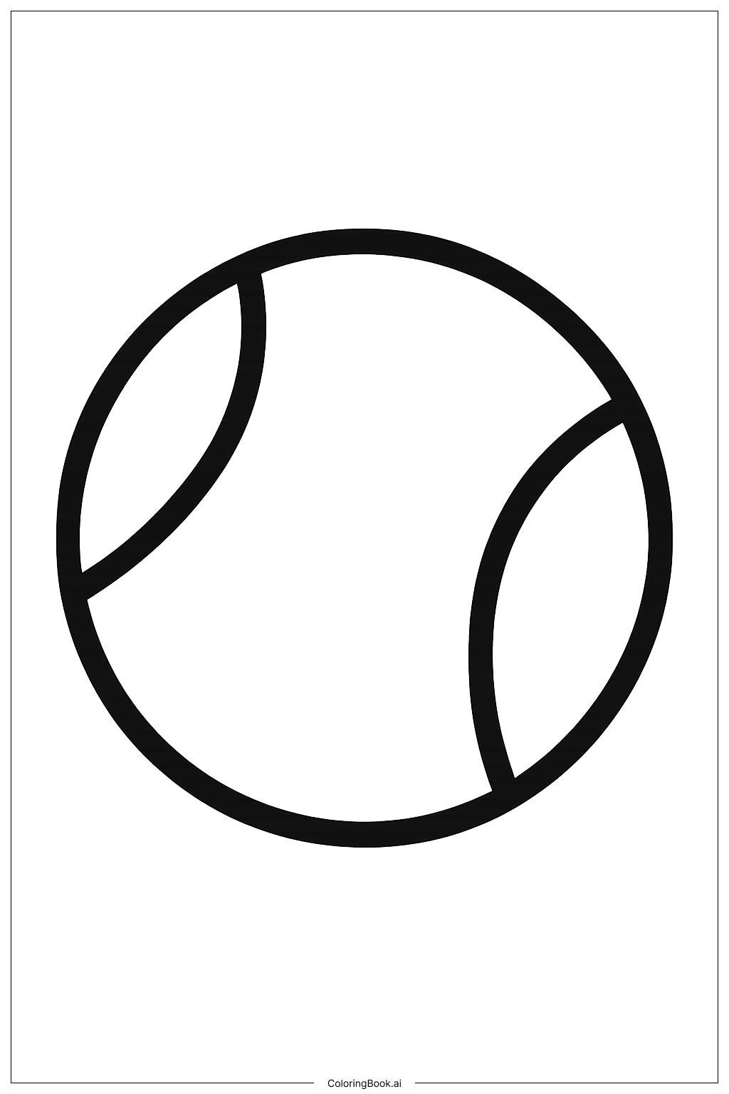 A Single Preppy Tennis Ball Coloring Page