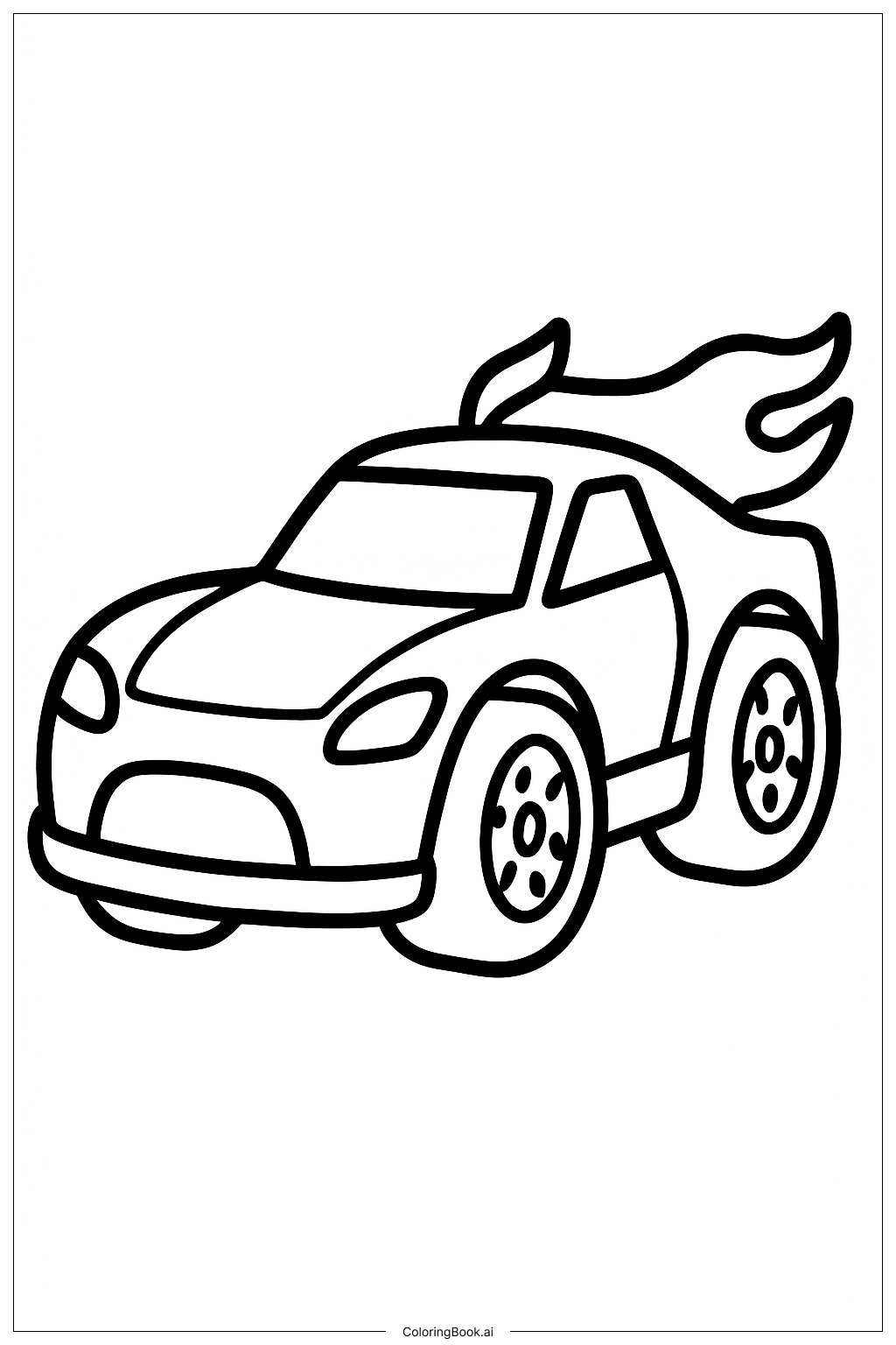  A Cartoon Hot Wheels Car Coloring Page 
