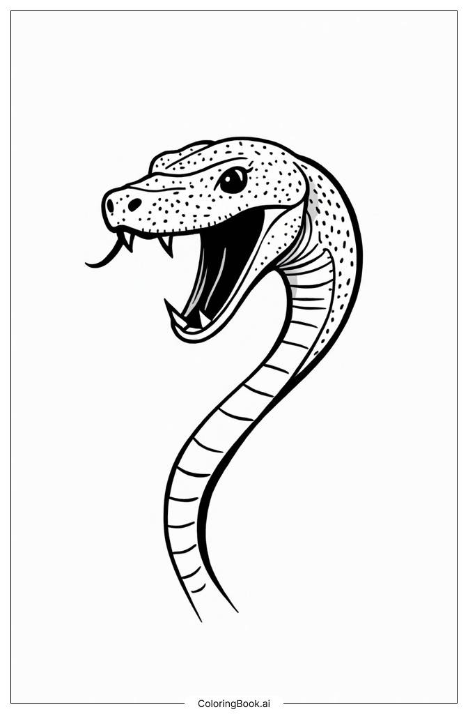  Page de coloriage Portrait réaliste de tête de serpent 