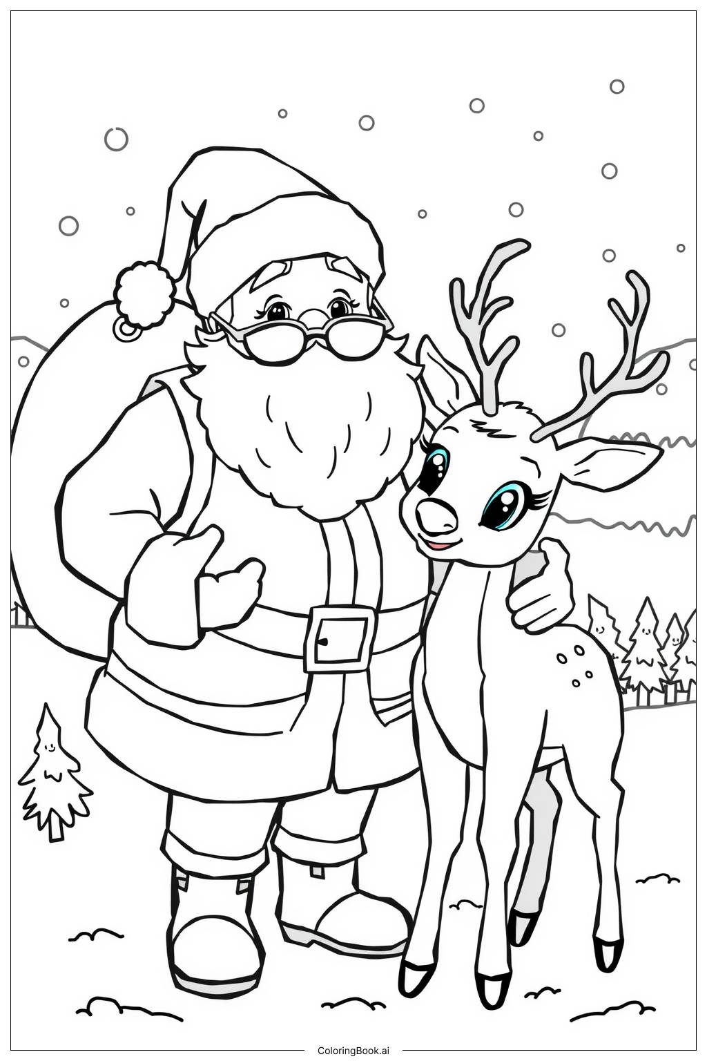  Page de coloriage cerf 