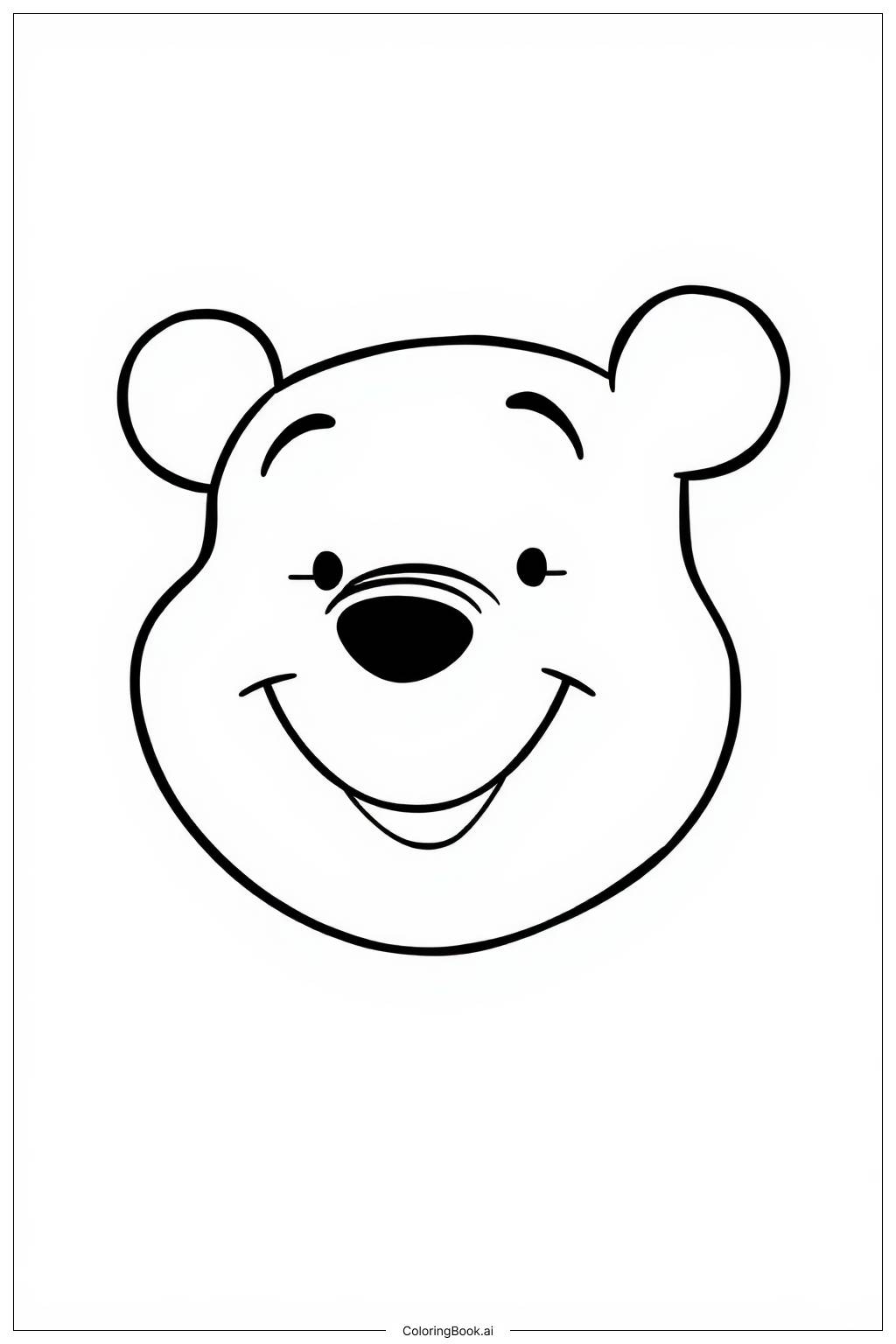  Page de coloriage Winnie l'ourson sourire 