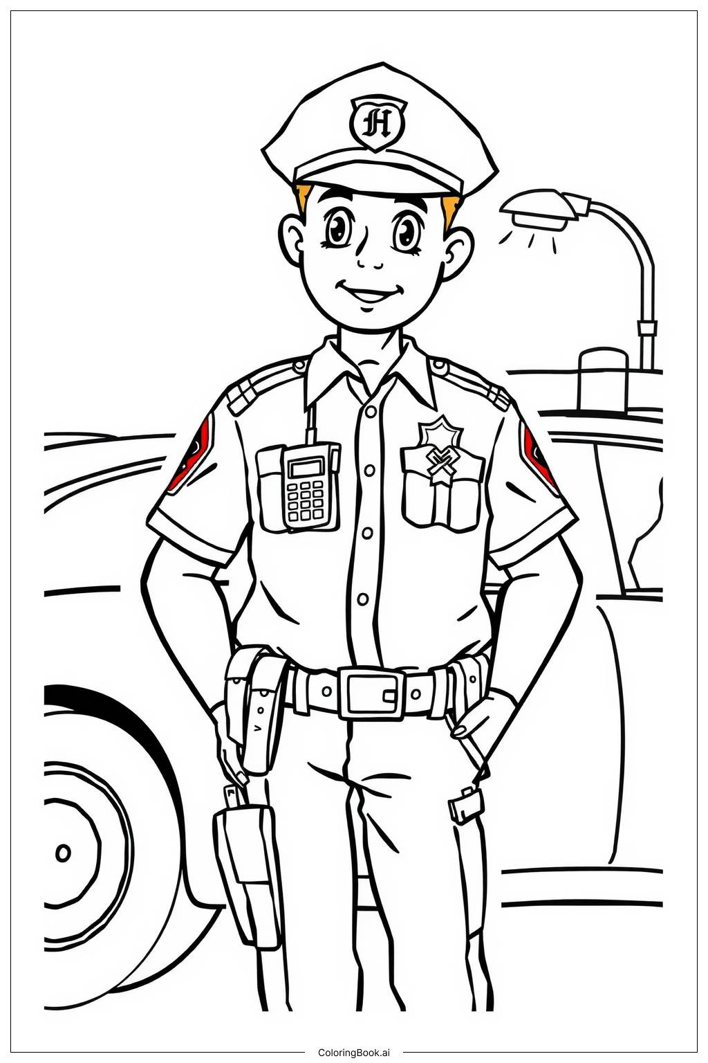  Police Response to an Emergency Call Coloring Page 