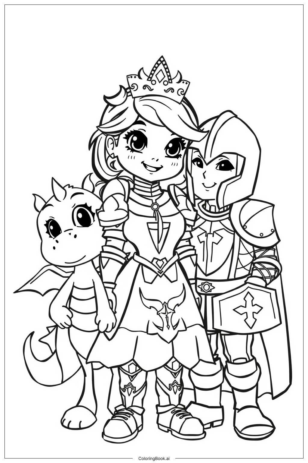  Page de coloriage Nella la Chevalière Princesse avec Ses Amis 