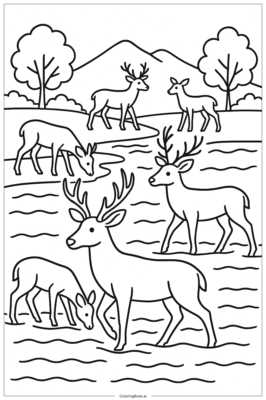  deer Coloring Page 