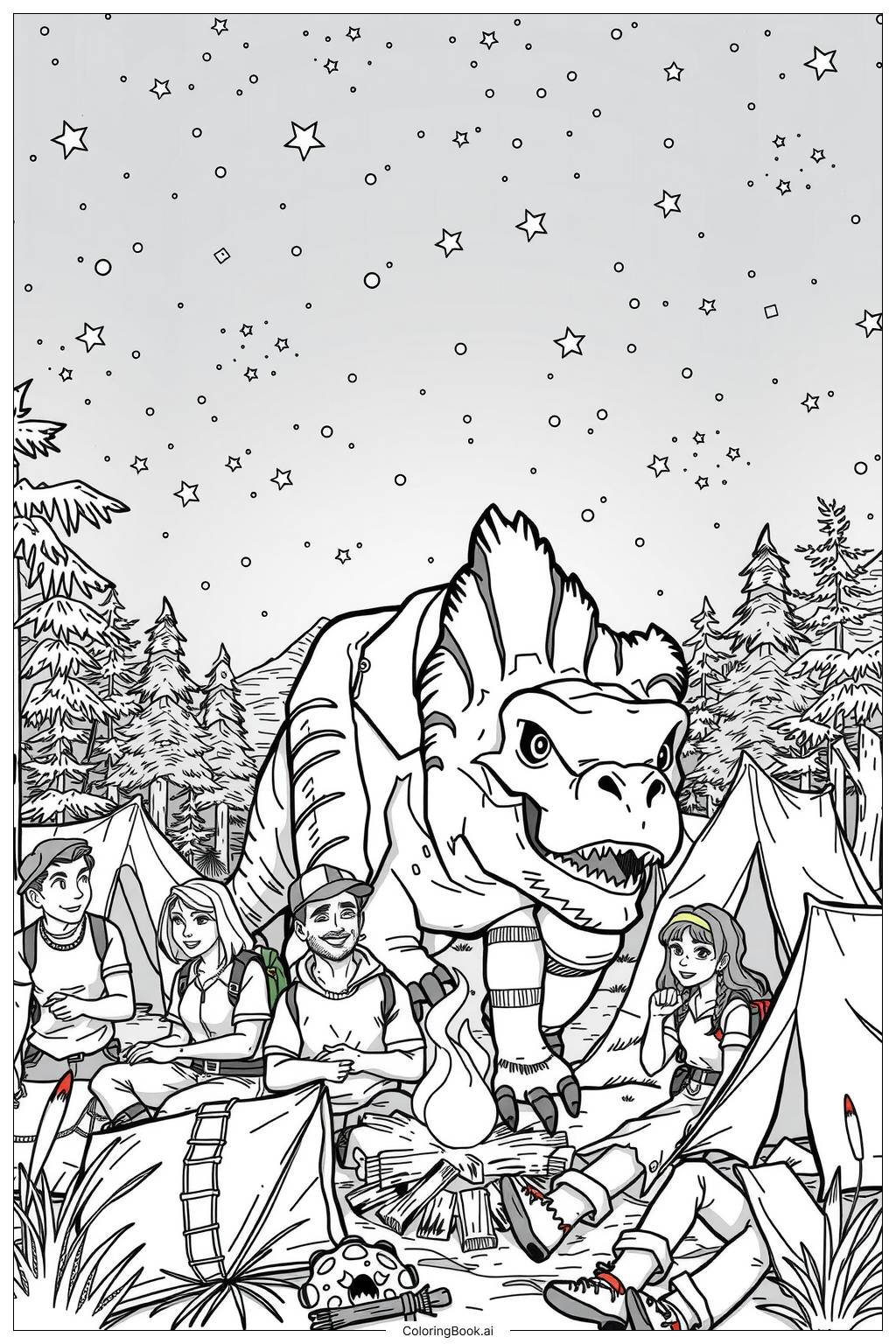  Jurassic World Camping in the Wild-2 Coloring Page 