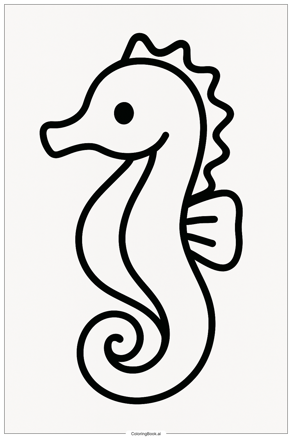 Página para colorear de Caballito de mar flotando suavemente