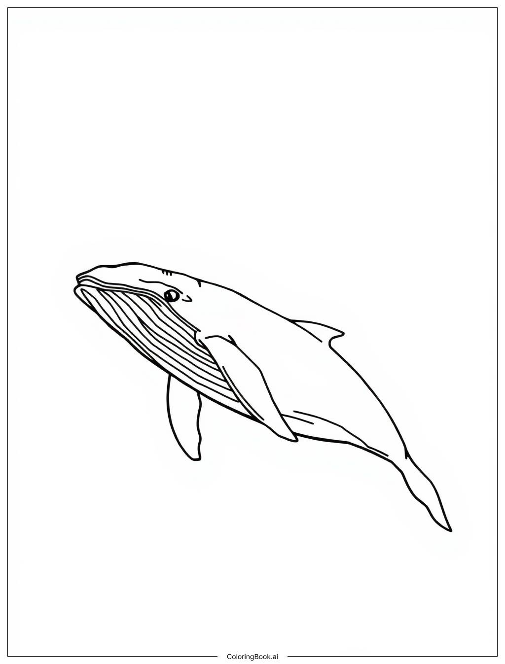  リアルなハンプバッククジラのジャンプの塗り絵ページ 