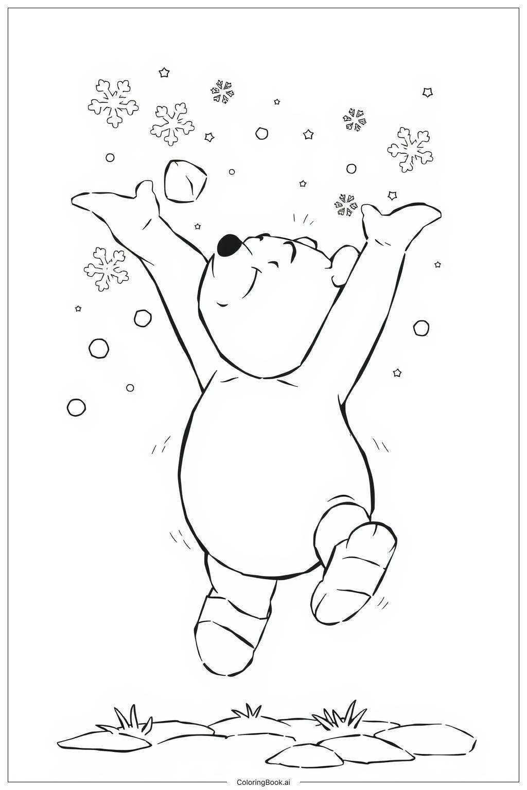  winnie the pooh friends picnic Coloring Page 