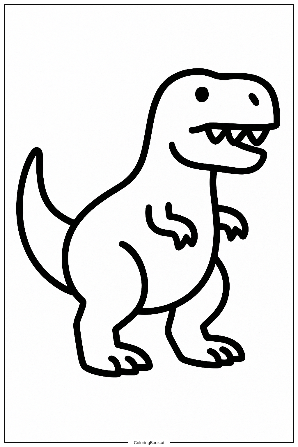  Página para colorir de T-Rex e um Vulcão 