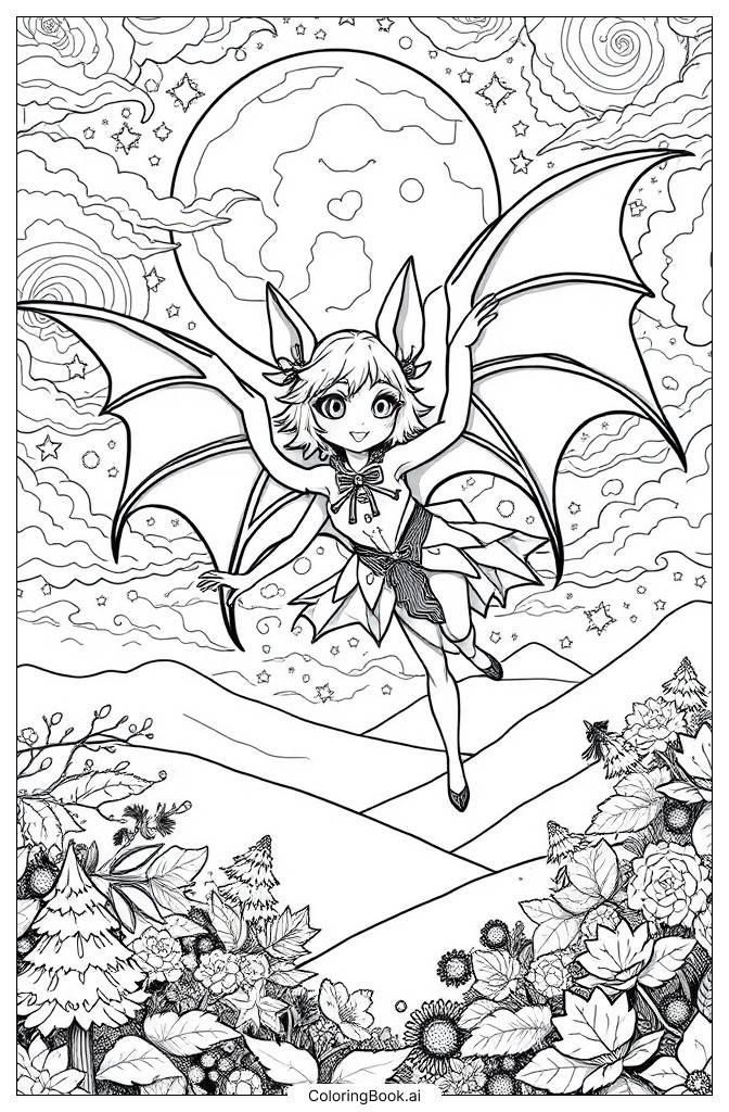  Page de coloriage Rouge la Chauve-Souris 