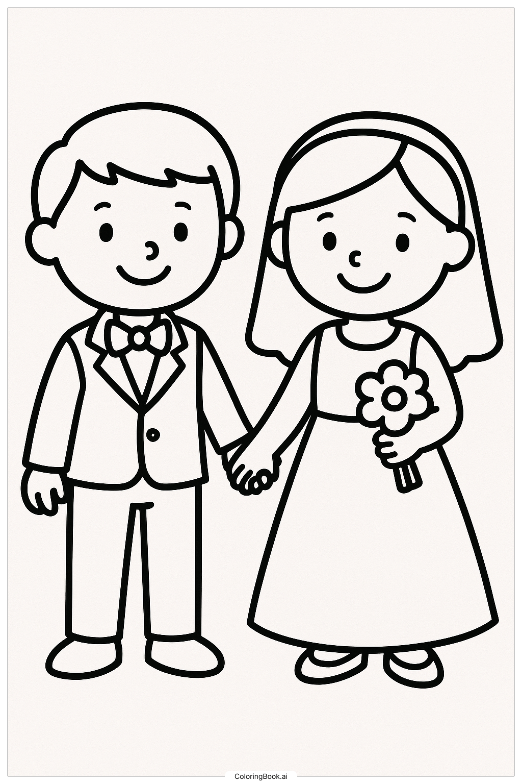  Página para colorir de Crianças numa Festa de Casamento 