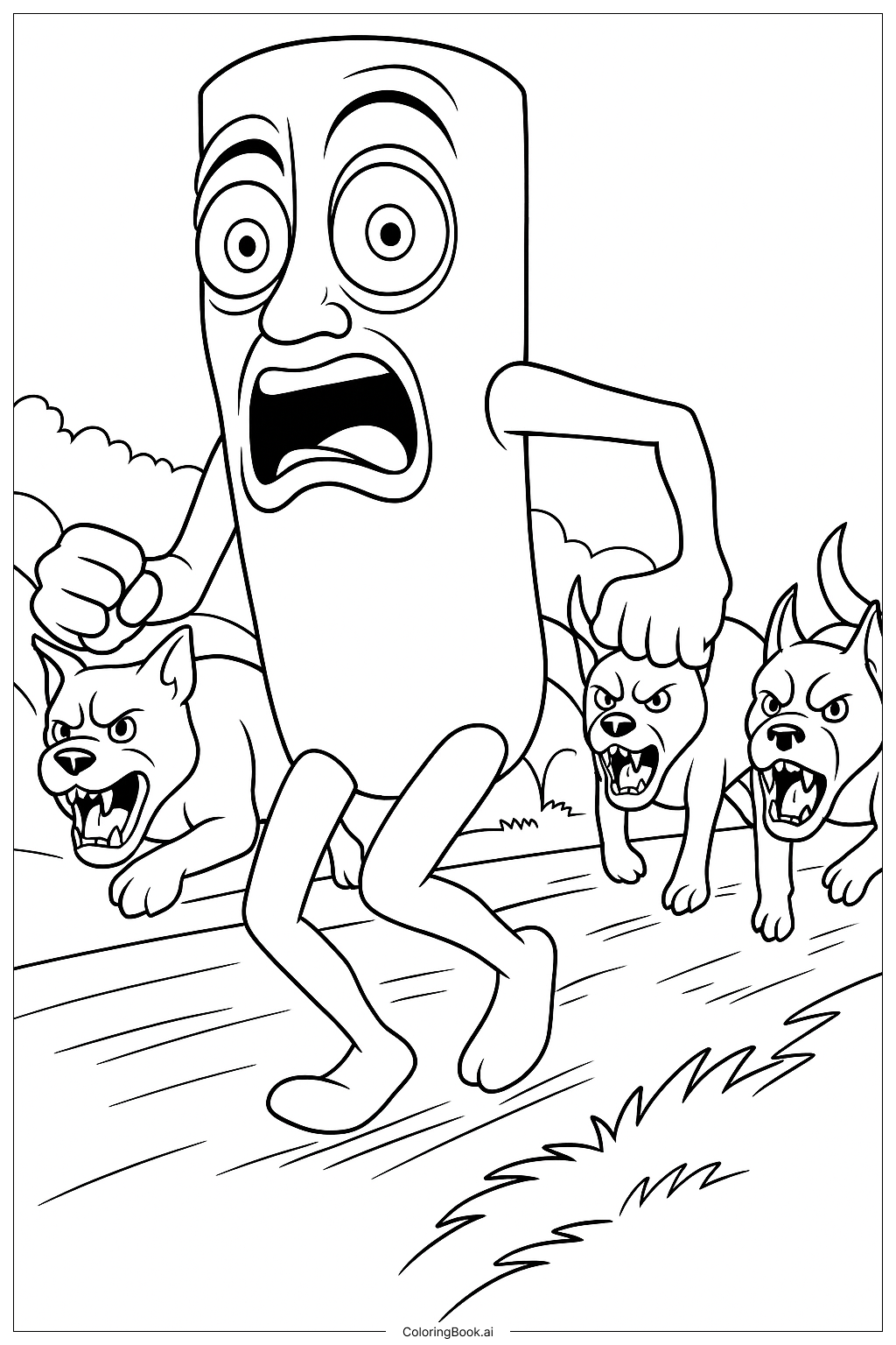  Running Tung Tung Tung Tung Tung Tung Tung Tung Tung Sahur Coloring Page 