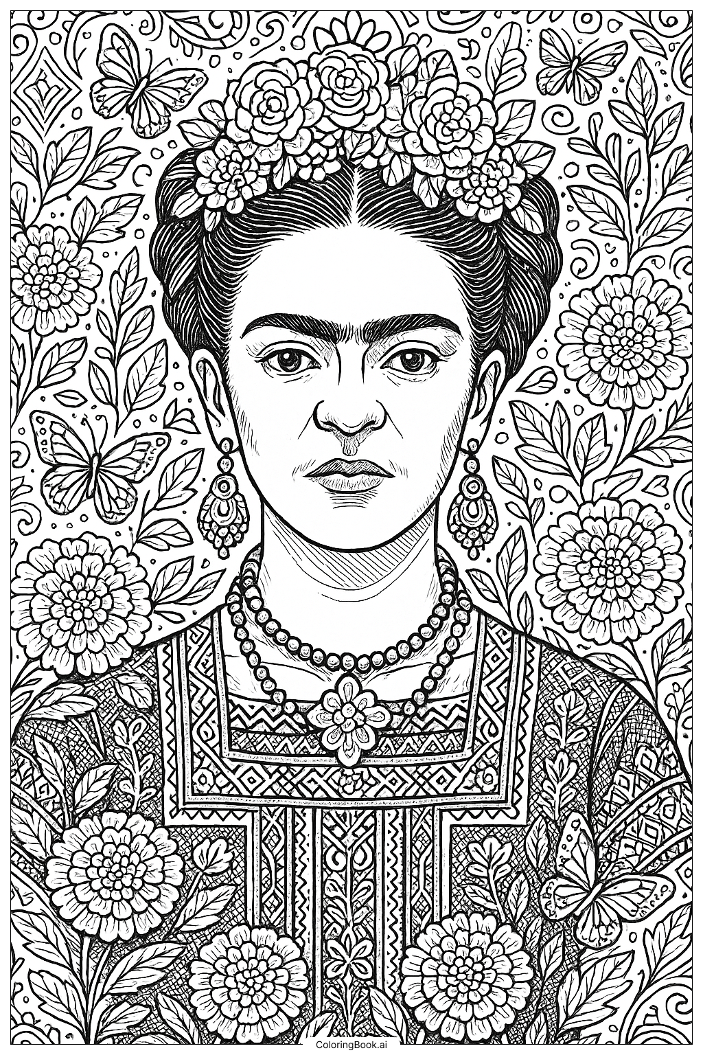 Frida Kahlo Porträt zum Monat des hispanischen Erbes