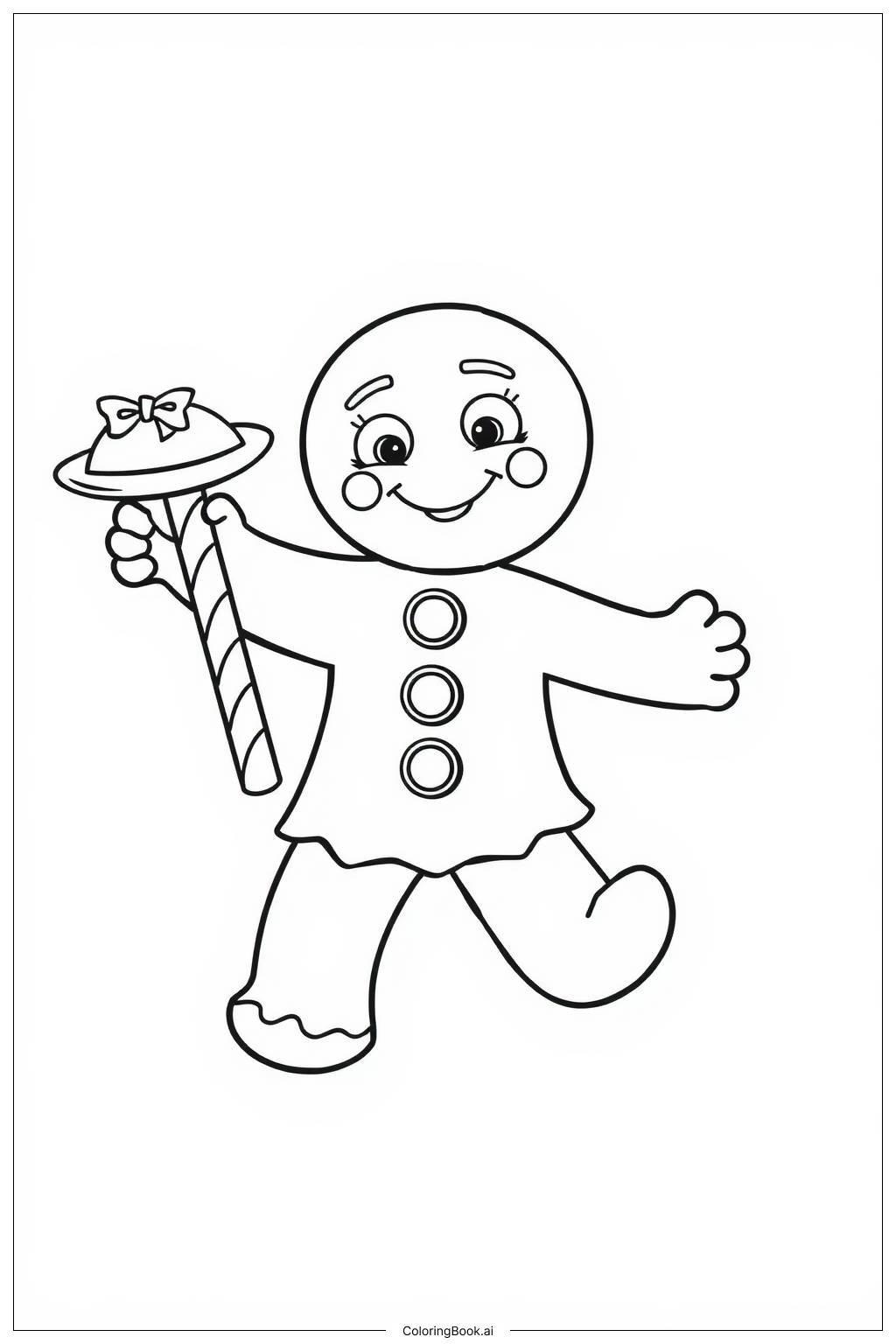  Smiling Gingerbread Man Coloring Page 