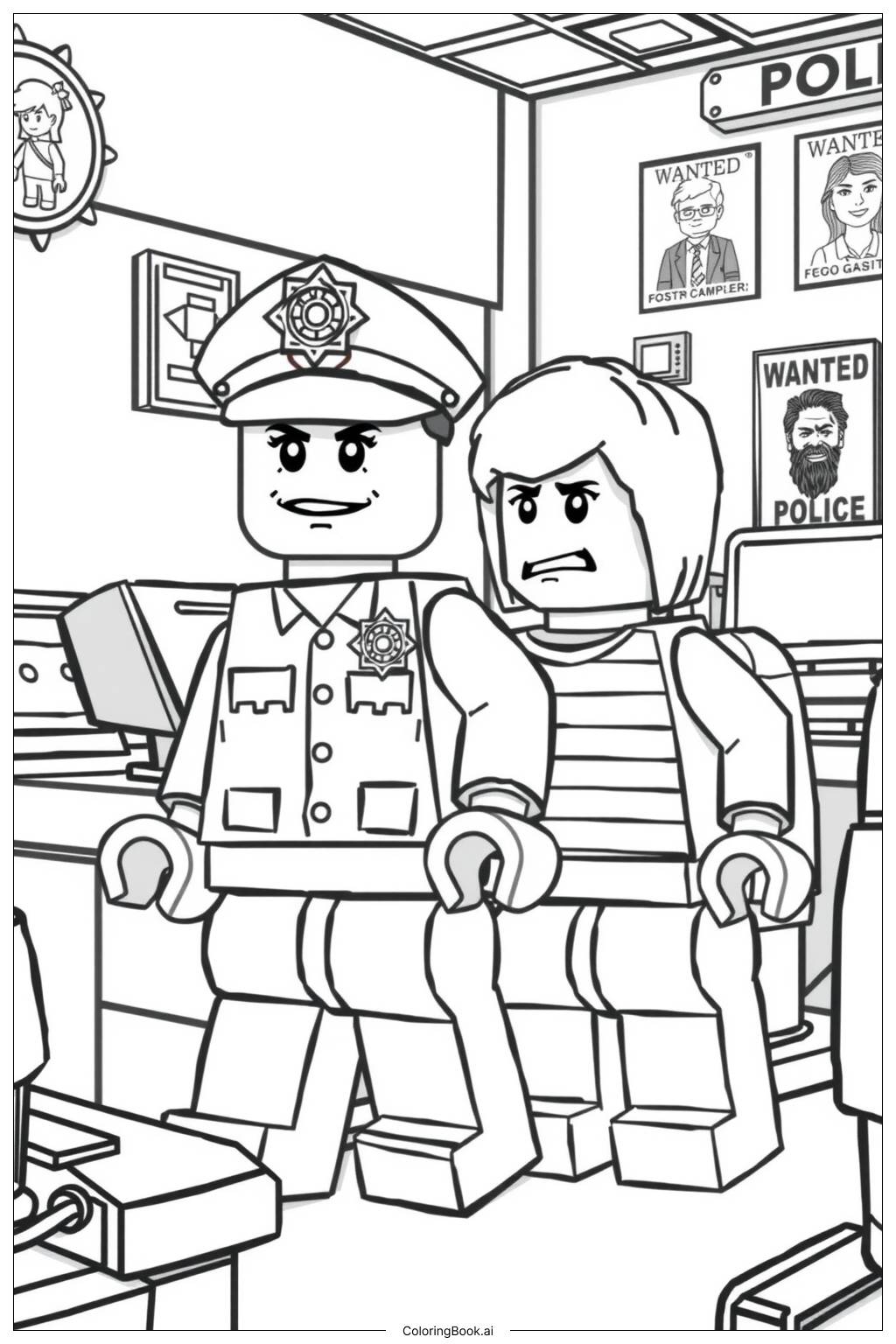  Lego Police Station Playset Coloring Page 