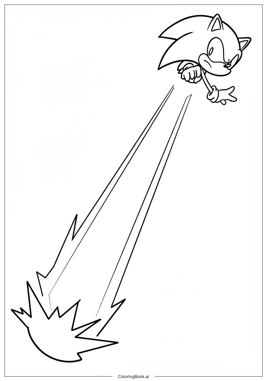 Page de coloriage Sonic Évitant des Rayons Laser 
