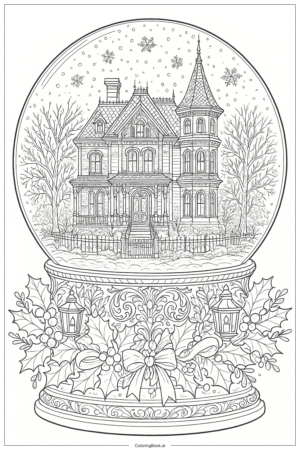 ビンテージビクトリア朝のスノーグローブ邸宅