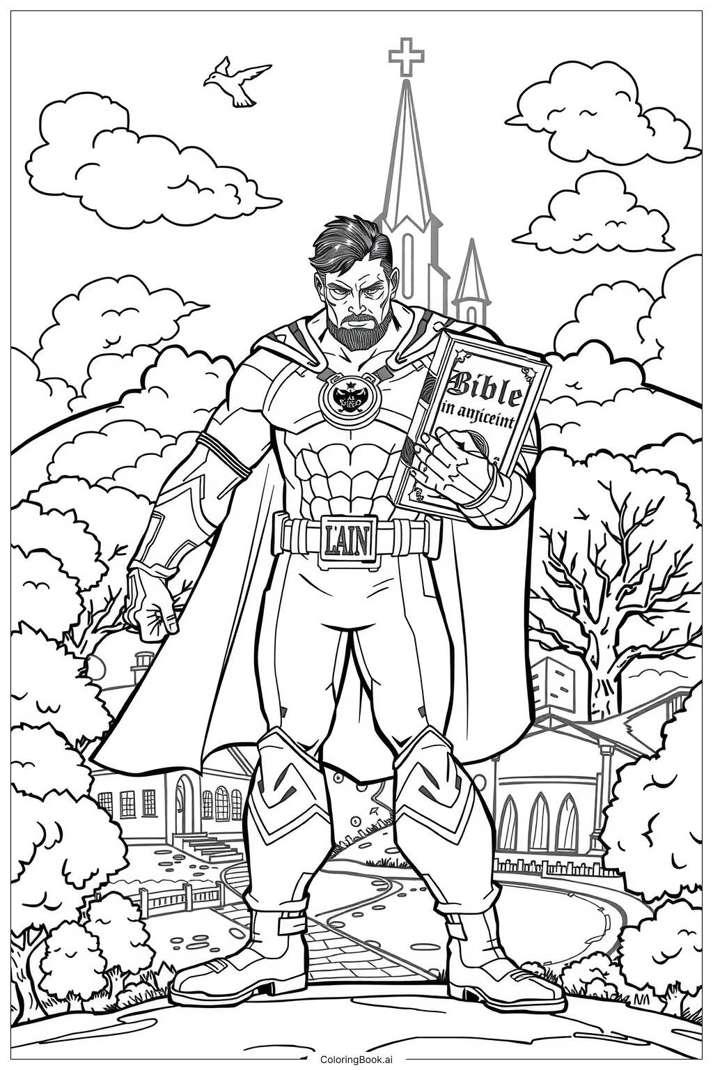  Bible Man Saving the Day Coloring Page 