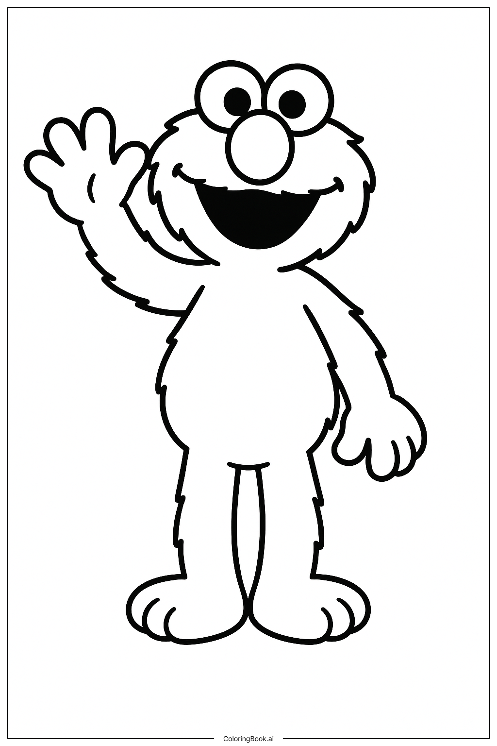 Elmo winkt hallo Ausmalseite