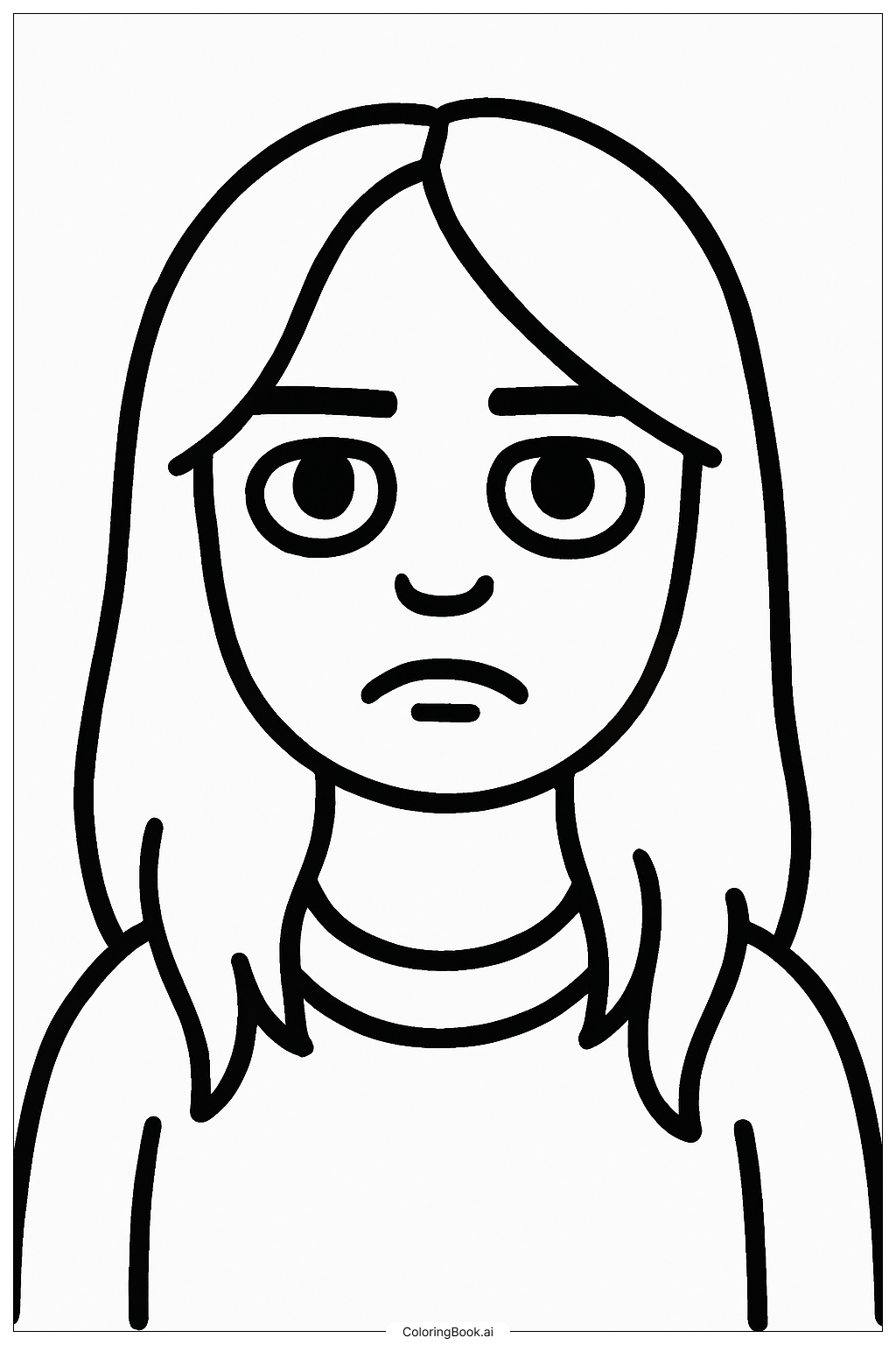  Página para colorir de Billie Eilish Como um Esboço Simples 