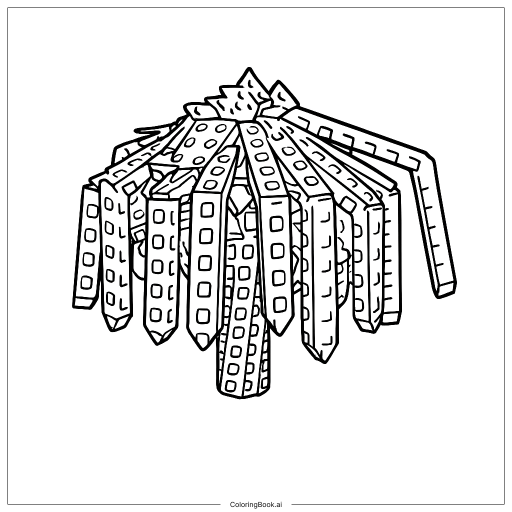 Página para colorear de Árbol de Pitahaya