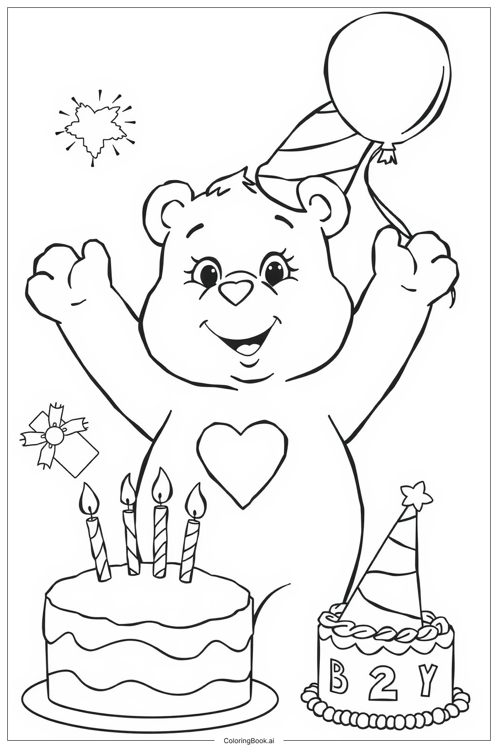 23 Care Bear Coloring Pages (Free PDF \u0026 PNG Printables), image size:1024x1536