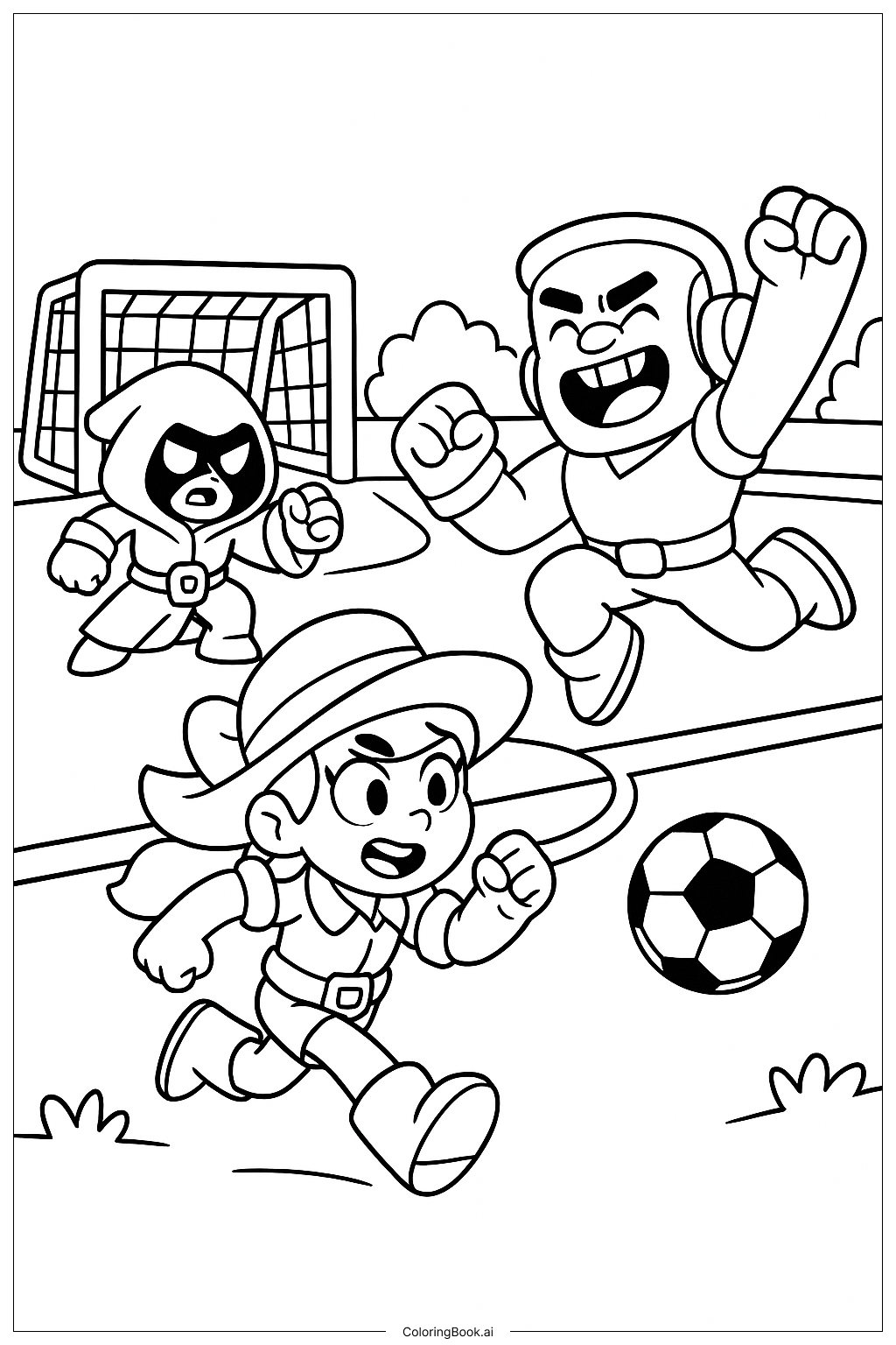  ブロウルスターズ フルブロウルボールマッチの塗り絵ページ 