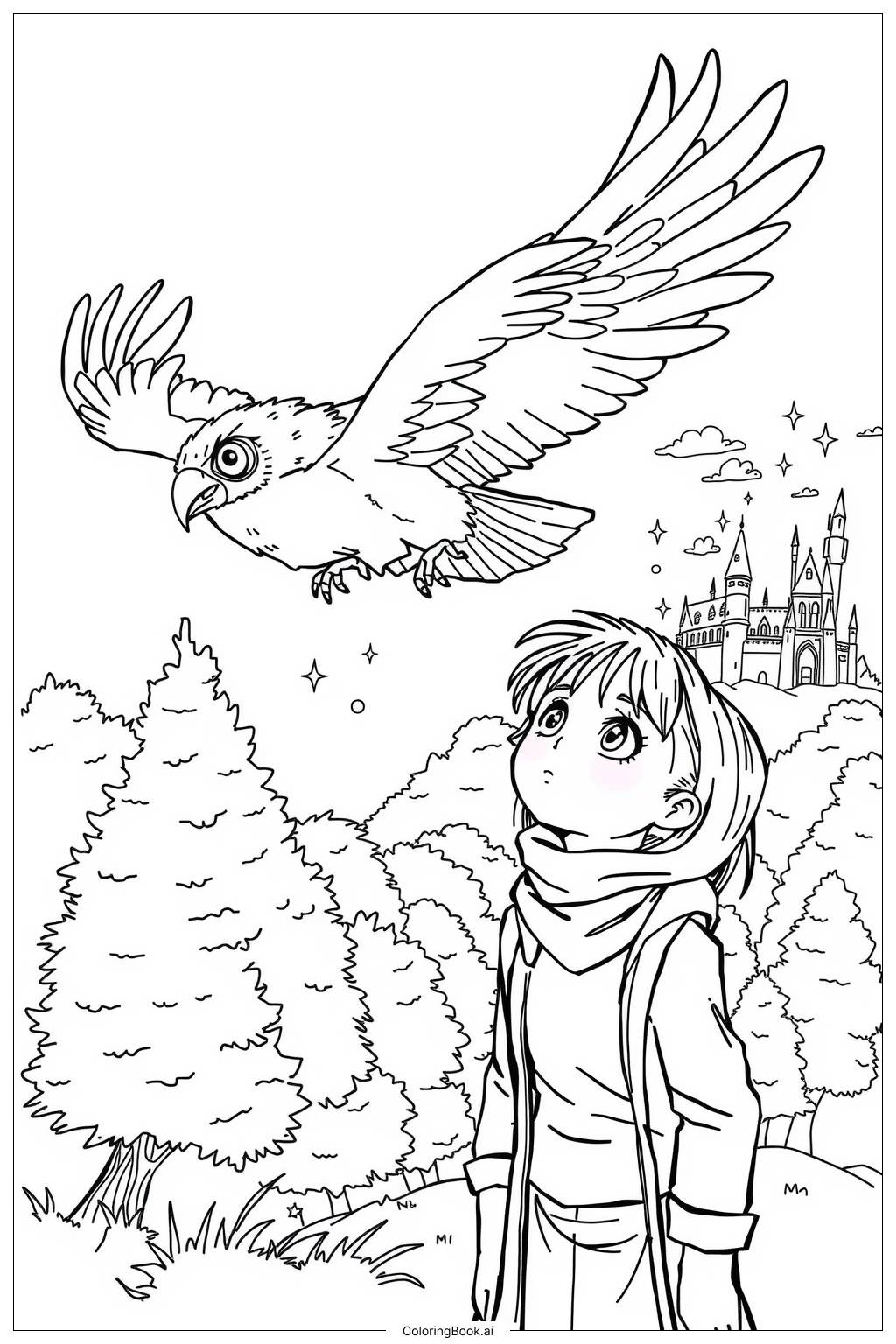  Harry Potter Owl and Amity-2 Coloring Page 