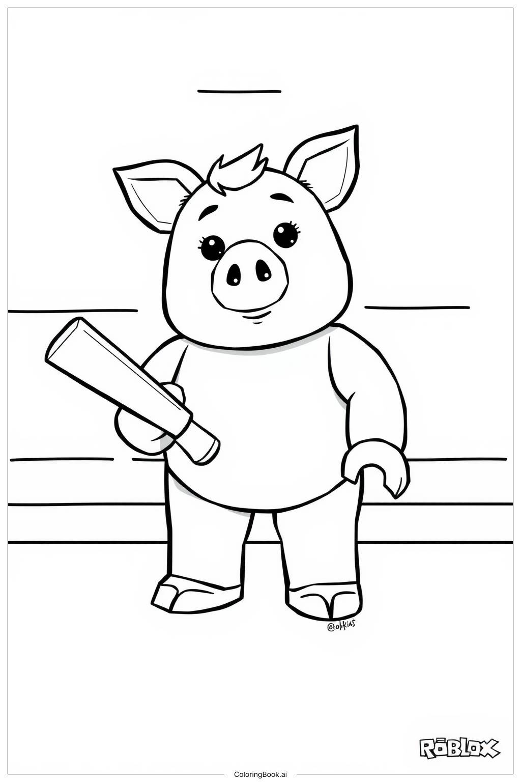  Roblox Piggyの塗り絵ページ 