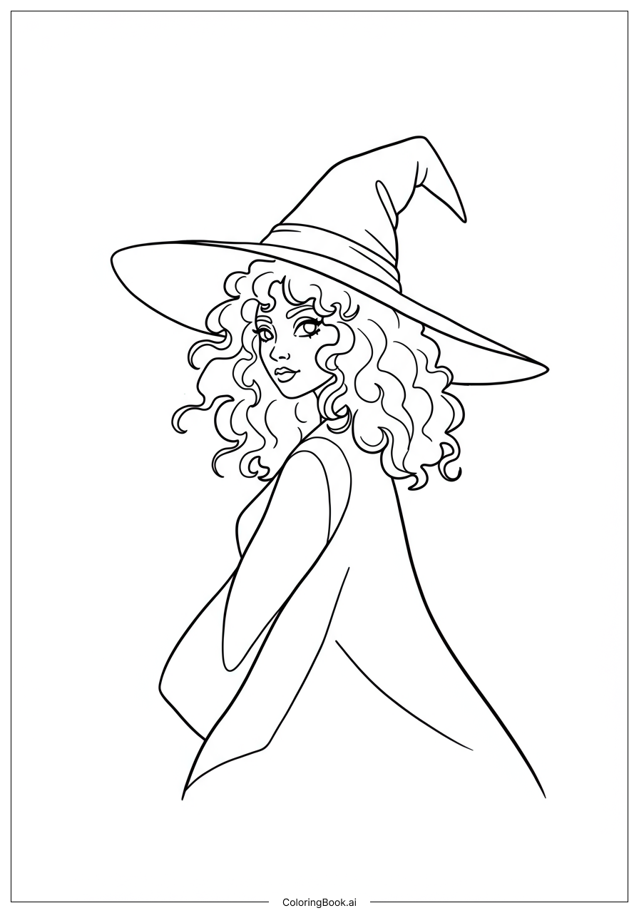 マィ・ユァー ぬりえ はりえ DBK テビカ ホーカス・ポーカスの魔女のカール 塗り絵ページ（無料の