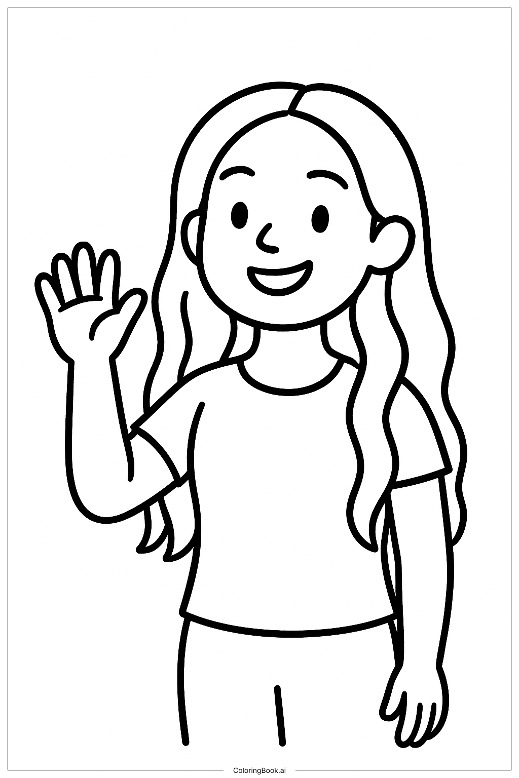  Olivia Rodrigo Waving Hello Coloring Page 