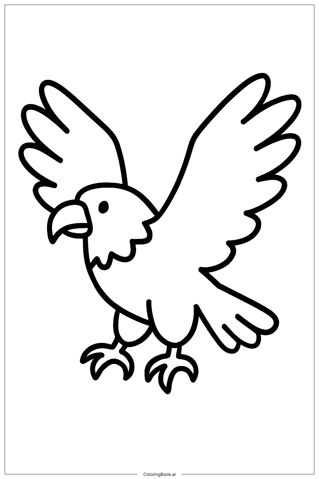 Página para colorir de Águia Batendo as Asas