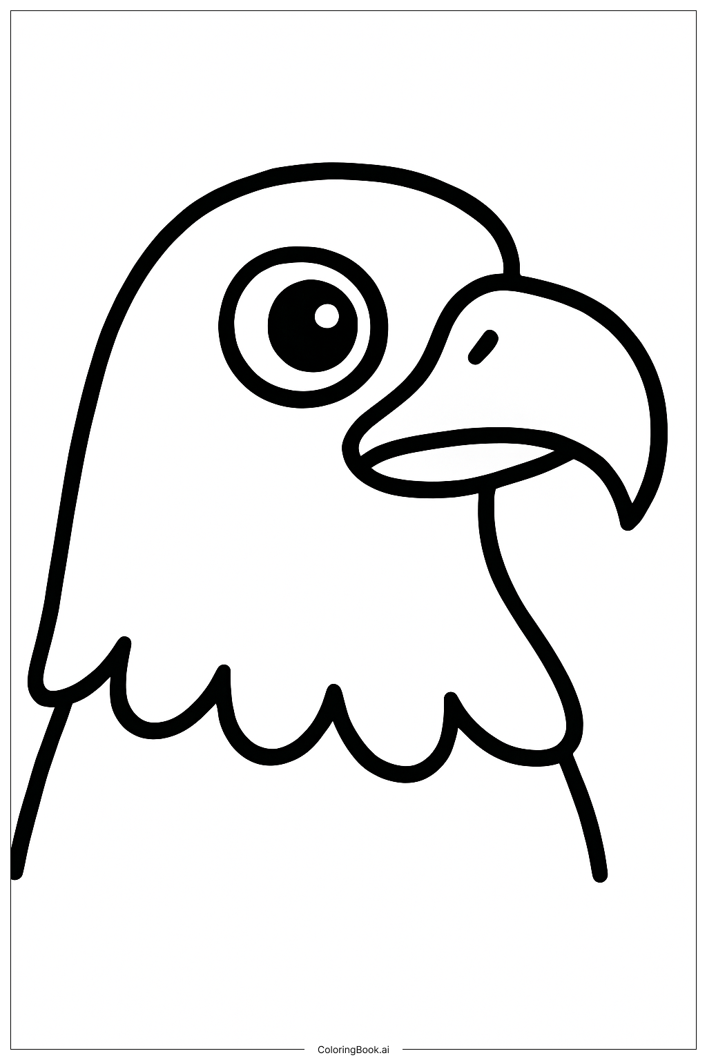 Página para colorir de Águia Olhando de Lado