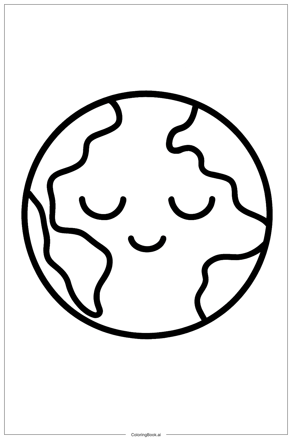  Page de coloriage Terre aux yeux fermés 