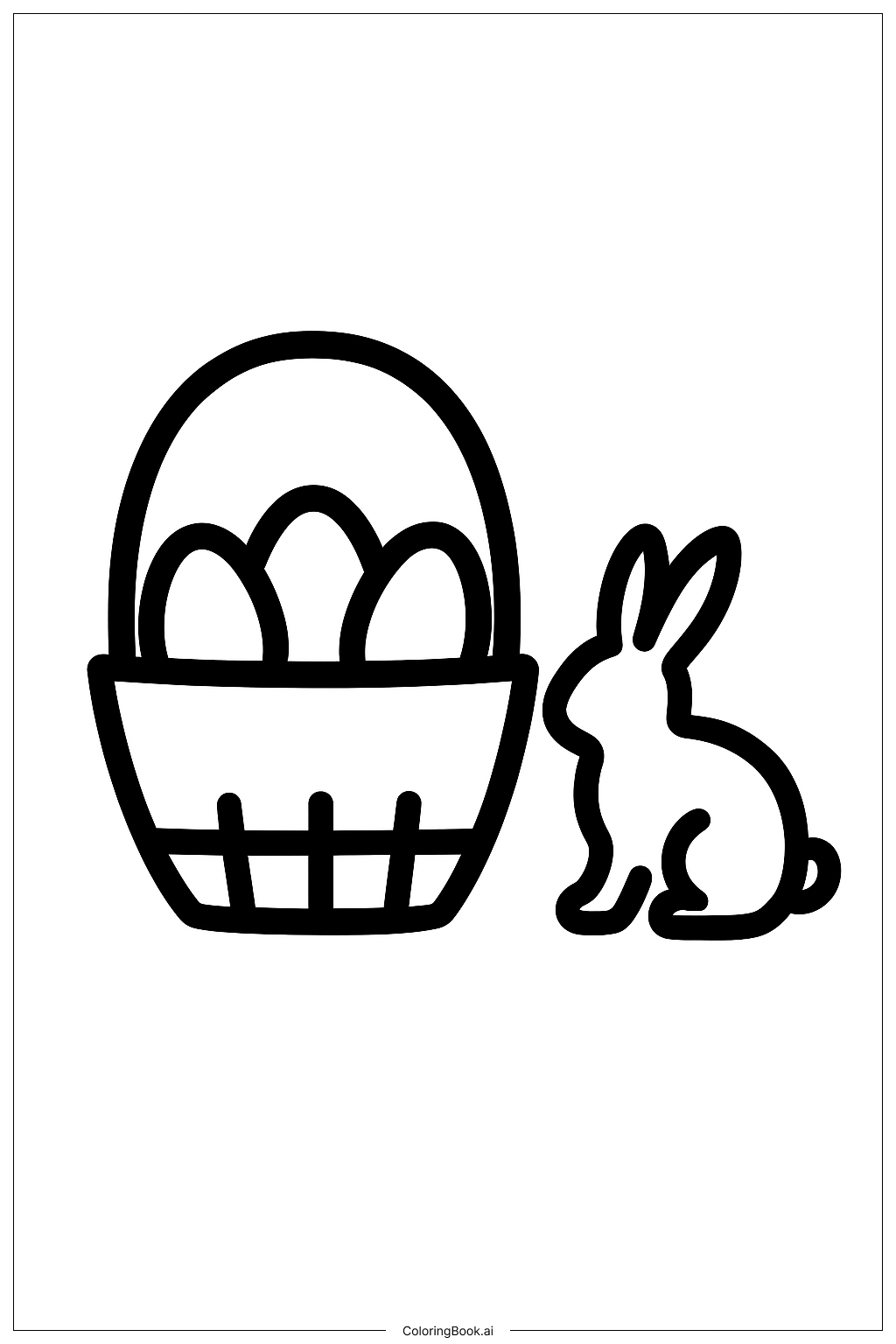 复活节篮子单只兔子