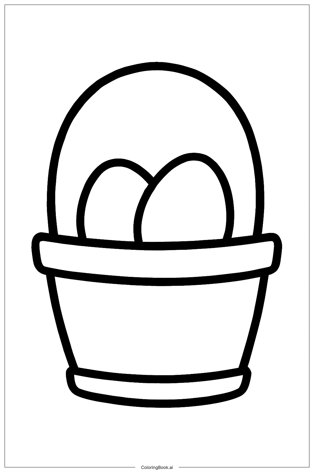  Page de coloriage Panier de Pâques avec anse 