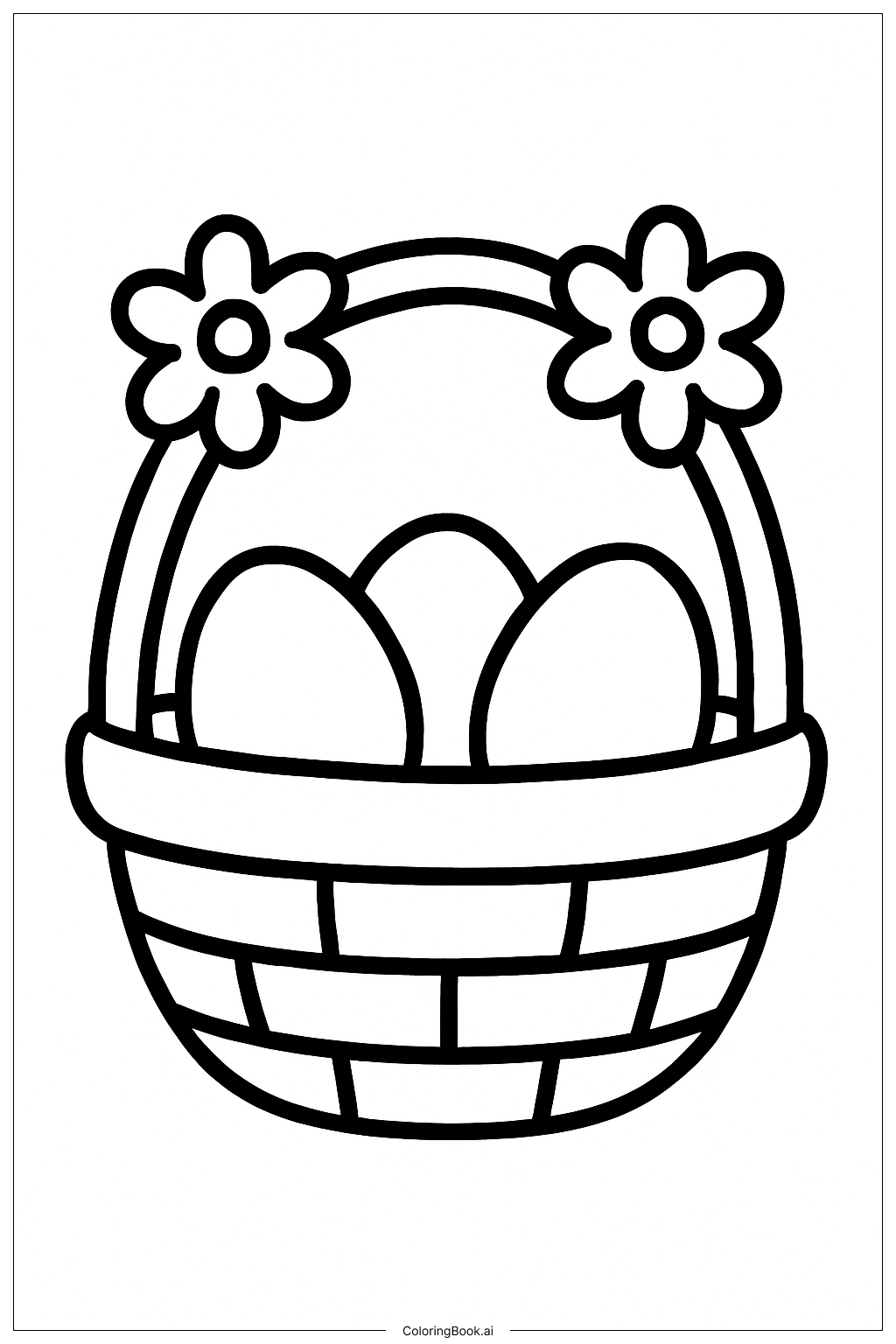 Panier de Pâques avec Fleurs Simples