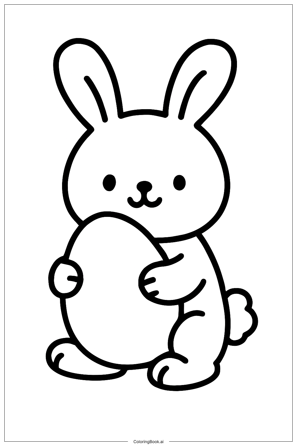  Easter Bunny With Egg Coloring Page 