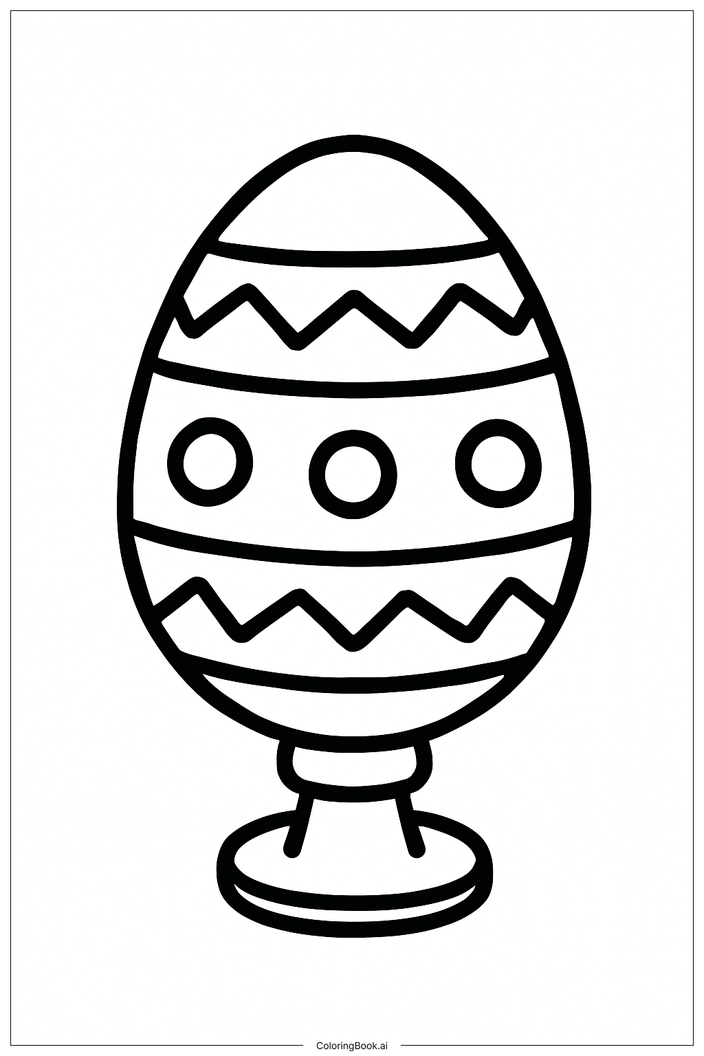  Página para colorear de Huevo de Pascua en Soporte 