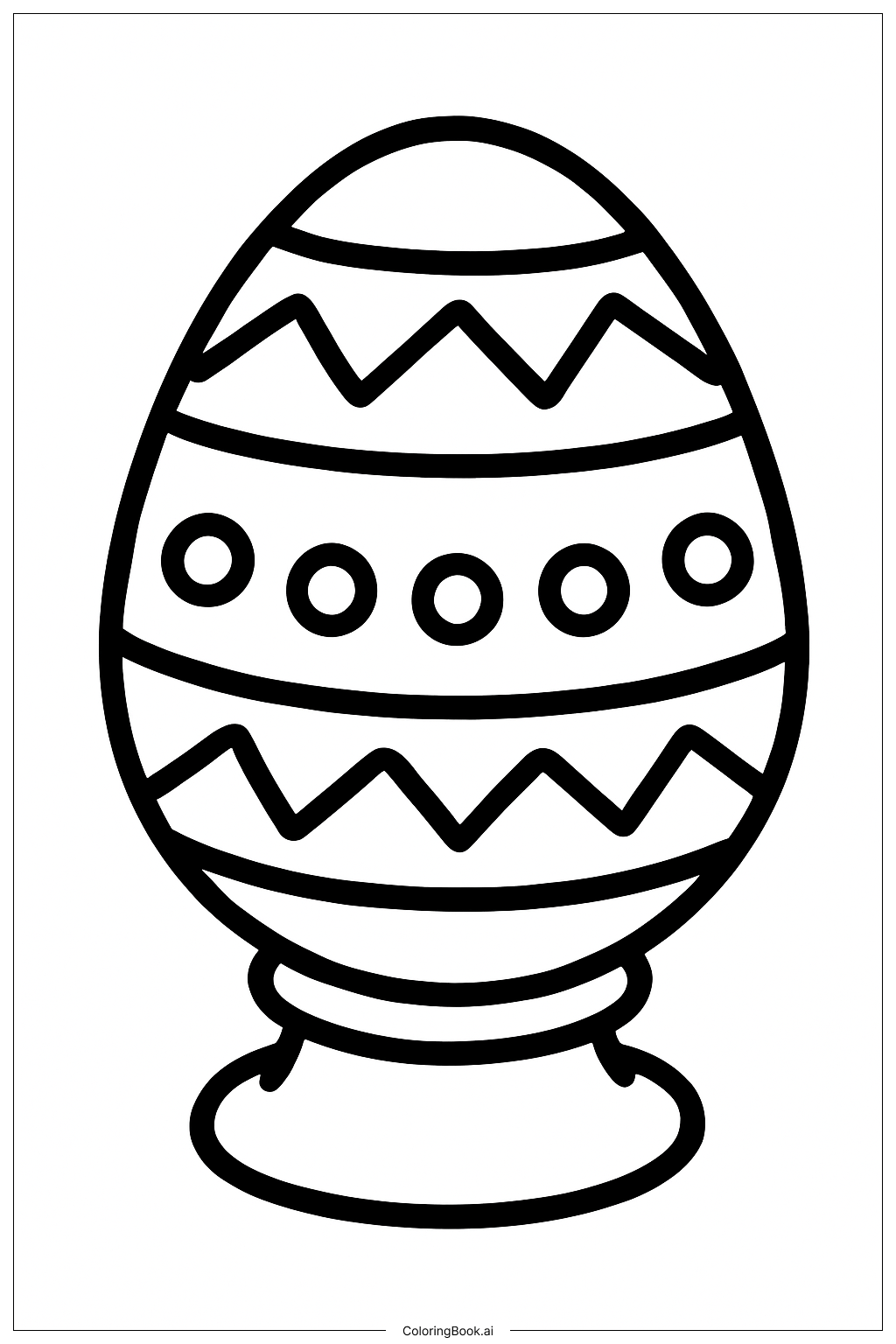  Easter Egg On Stand Coloring Page 
