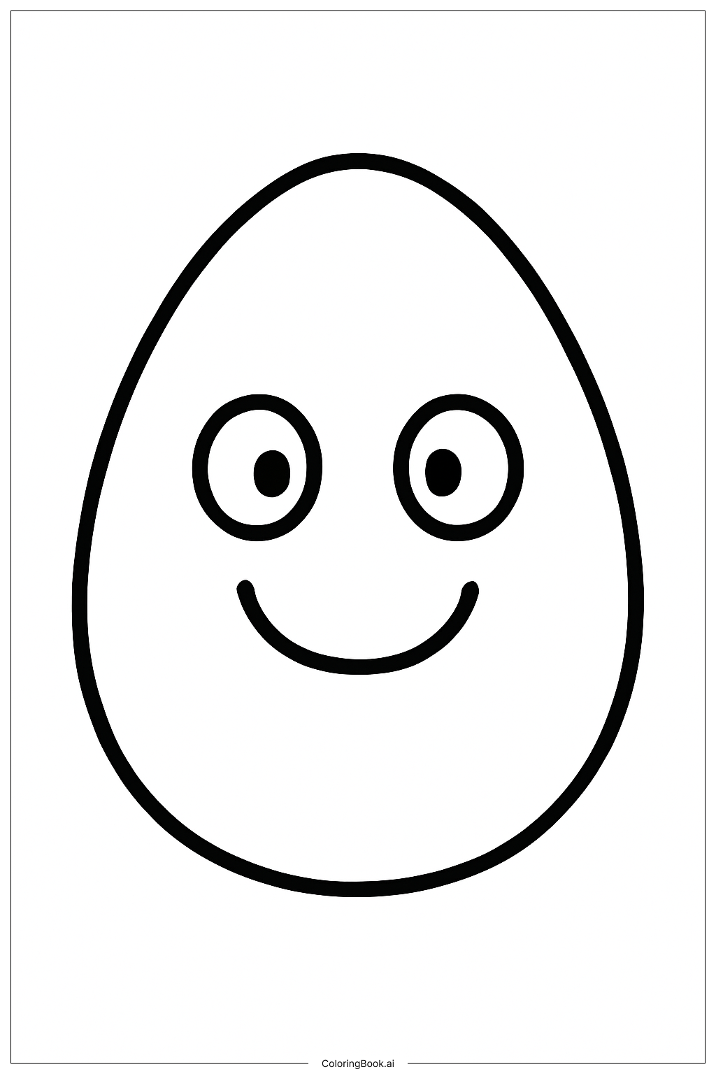  Página para colorear de Huevo de Pascua Sonriente 