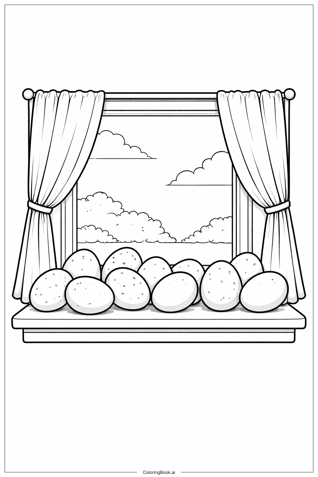  Easter Egg Window Display Coloring Page 